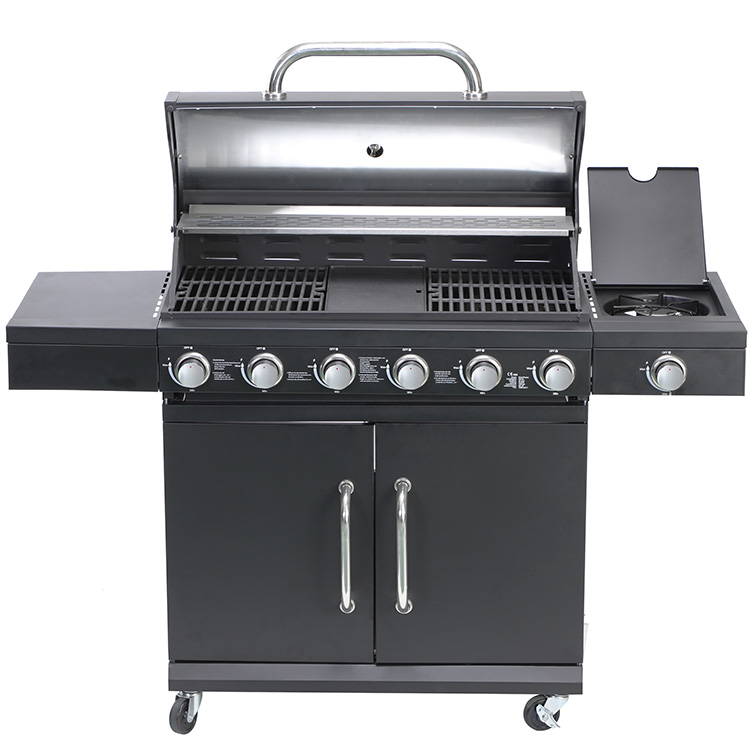 Six-Burner Gas Barbecue na may Side Burner