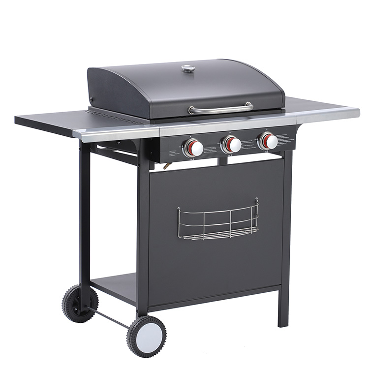 Triple Burner BBQ Grill na may Side Cooker